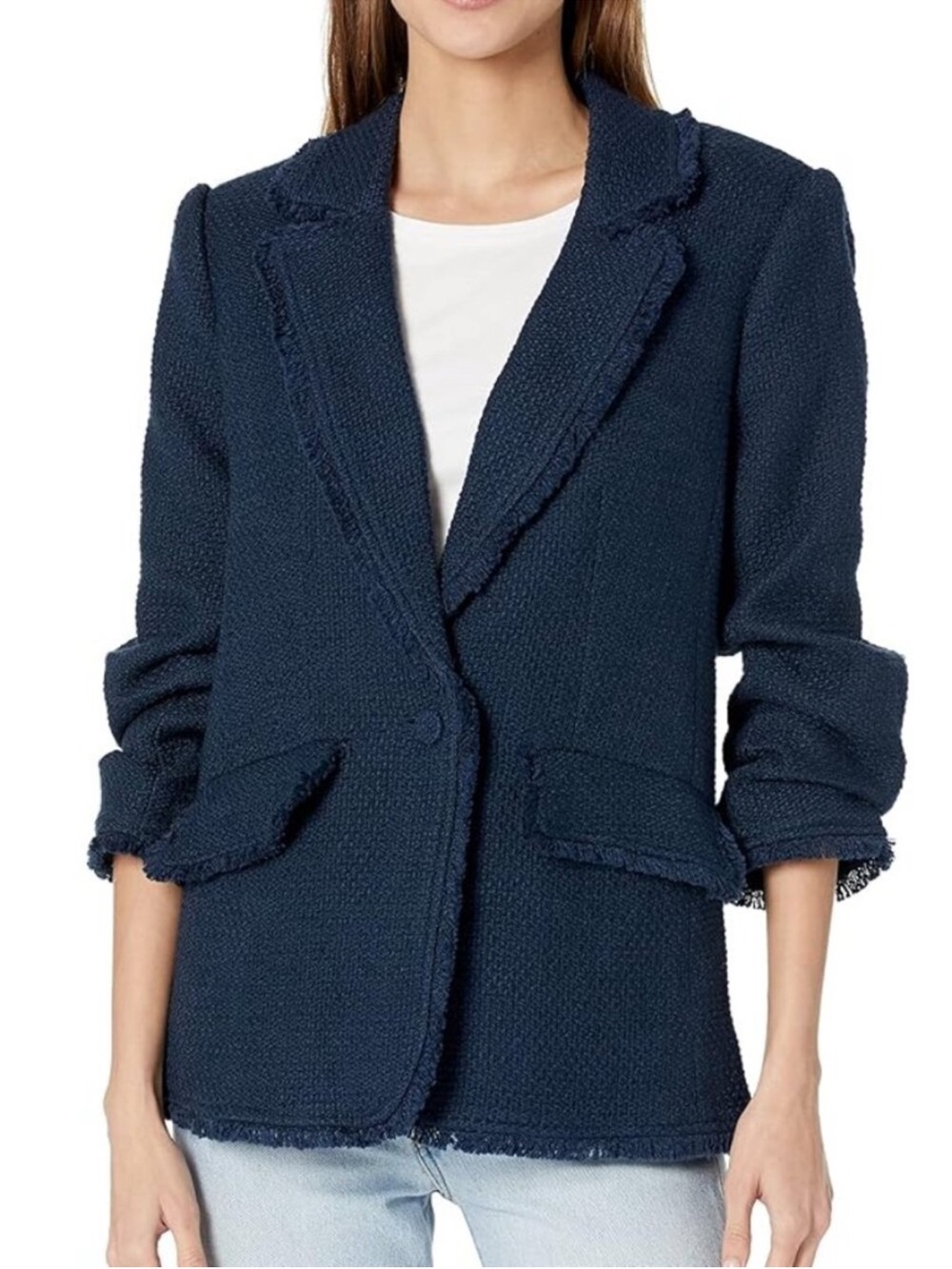 NWT cinq a sept set ** see depacriptionWomen's Navy Textured Frayed Lapel Blazer